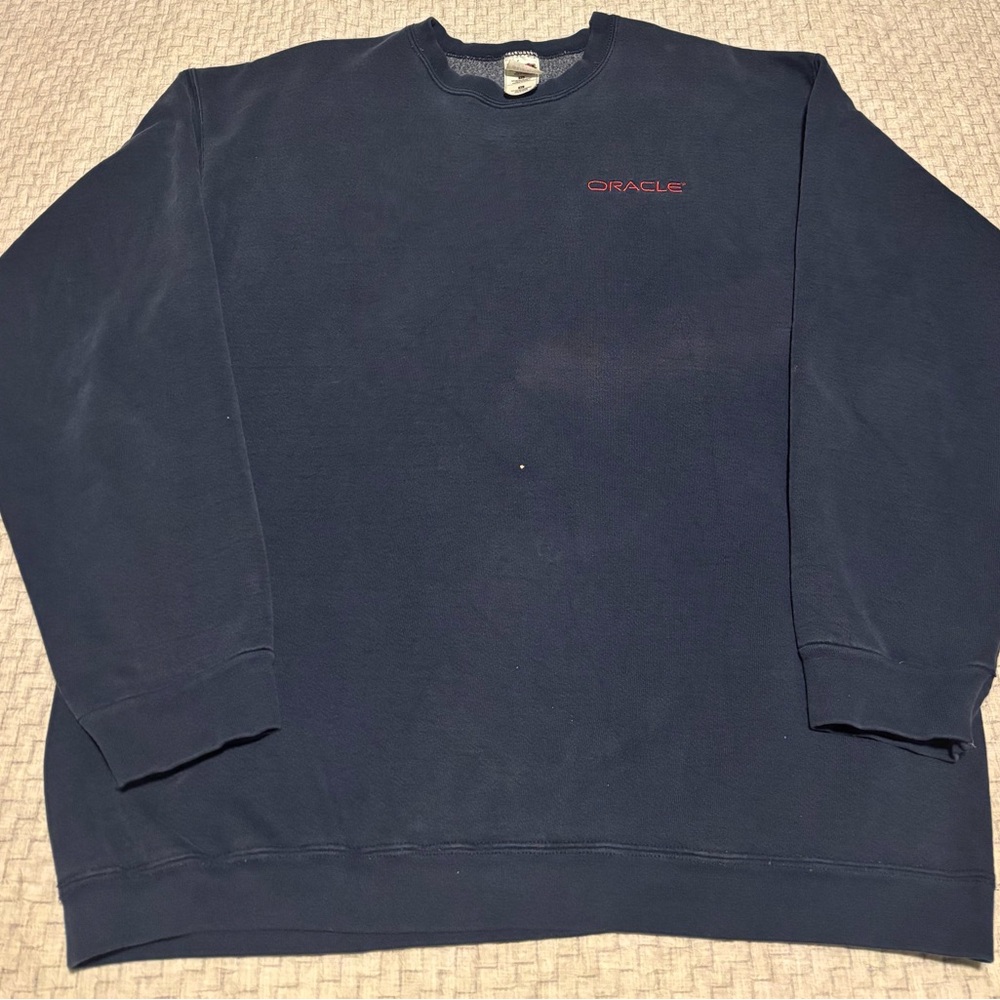 Vintage Oracle Tech Computer Server Blank Crewneck Sweatshirt Size XL